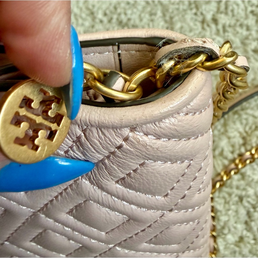 Tory Burch Fleming Flat Wallet Crossbody Shell Pink - Picture 11 of 16